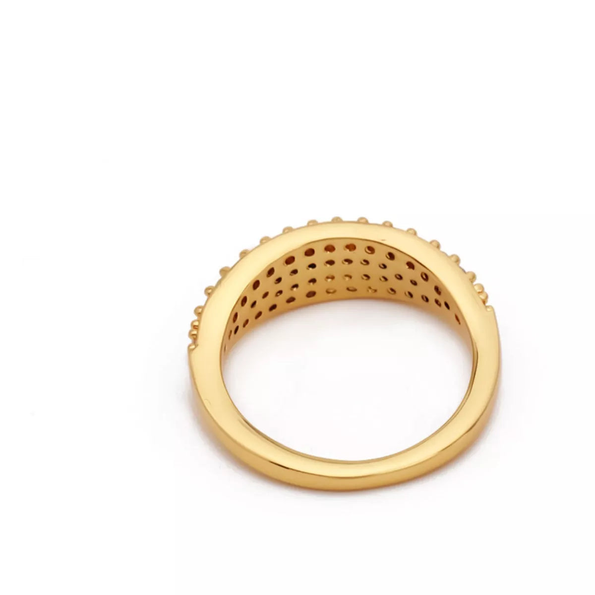 18K Gold-Plated Copper Zircon Round Ring - alternate ring view