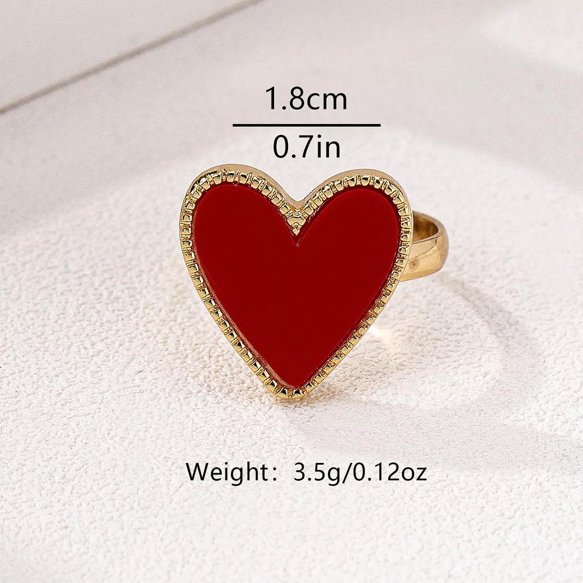 18K Gold-Plated Heart-Shaped Ring - alternate ring view