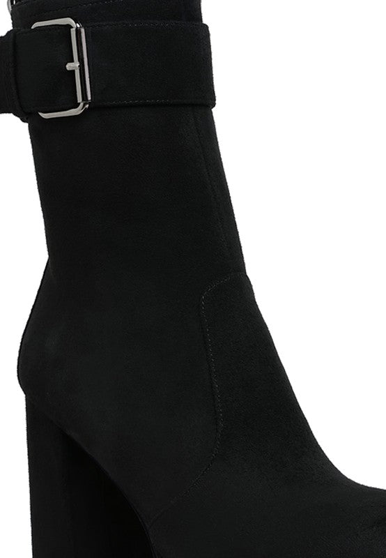 Flared Block Heel Boots