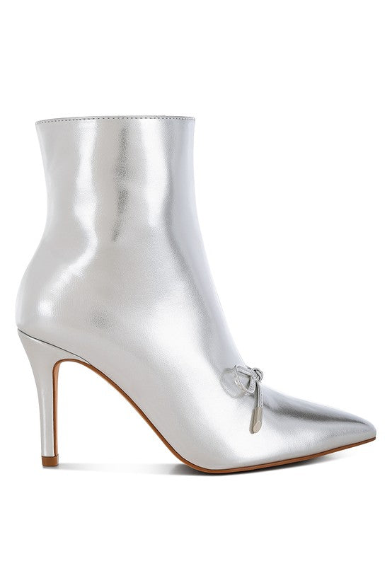 Silver Metallic Ankle Boots
