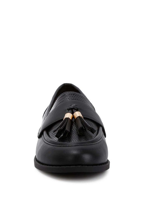 Faux Leather Tassel Loafers