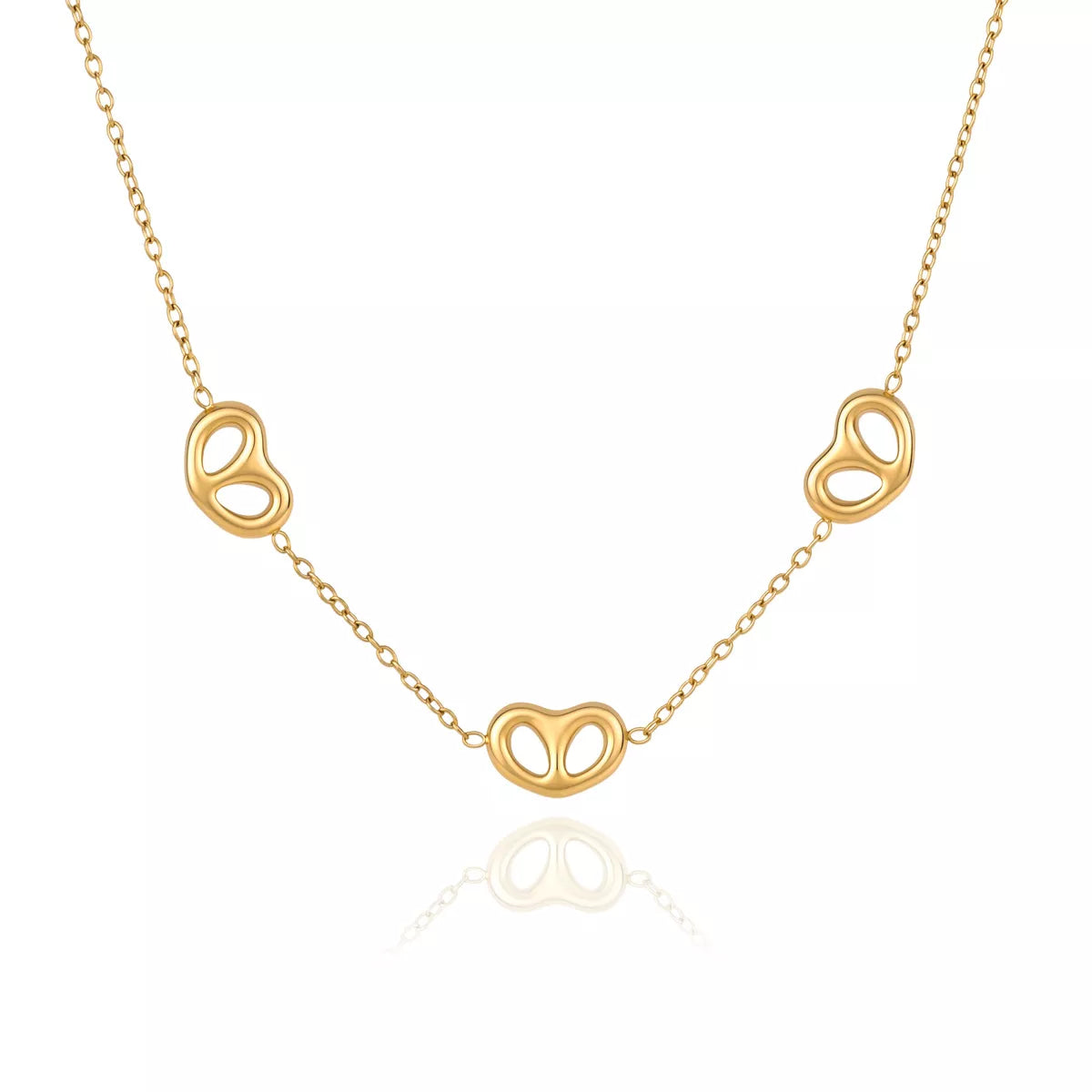 18K Gold-Plated Pig Nose Necklace - alternate necklace view