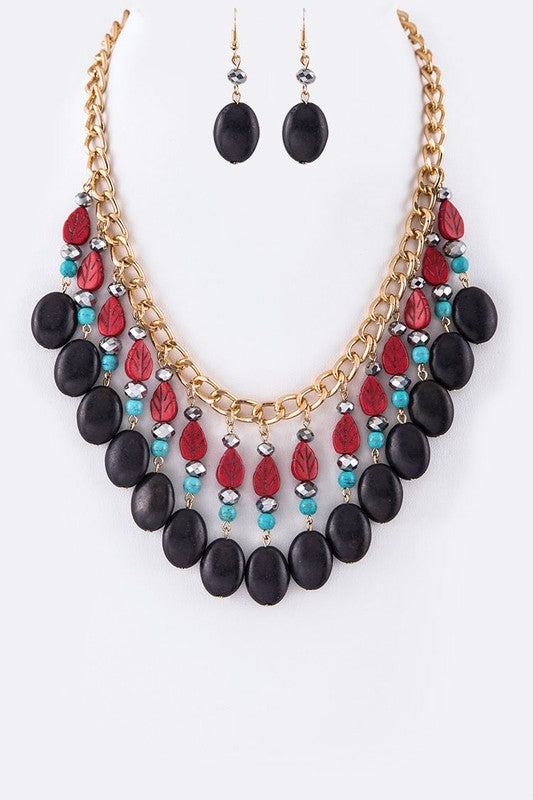 Carved Necklace Set
