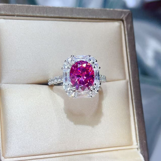 3 Carat Moissanite Sterling Silver Ring in Silver - women's ring