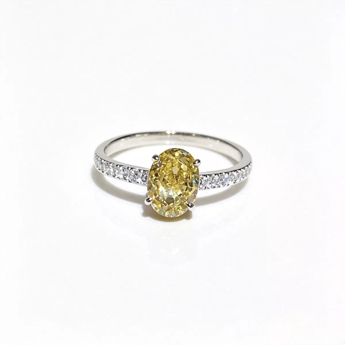 Copper Zircon Oval Ring - alternate ring view