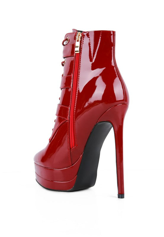 Patent Buckle Strap Boots
