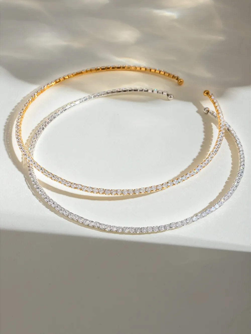 Stainless Steel Inlaid Zircon Necklace - alternate necklace view