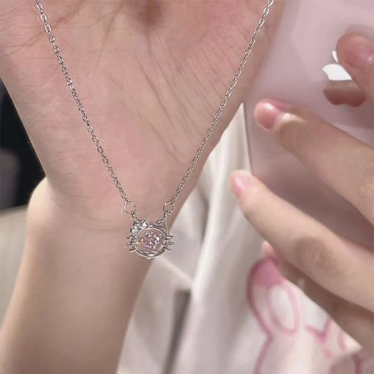 Sterling Silver Cat Necklace - alternate necklace view