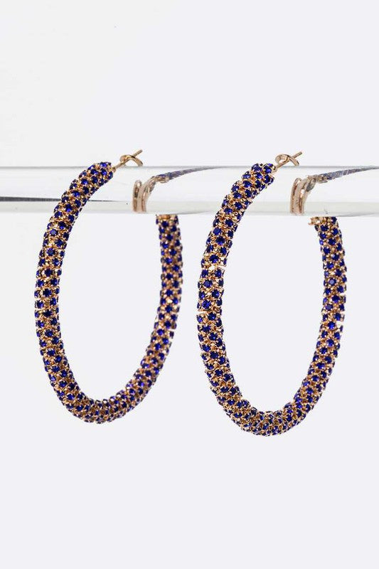 Crystal Pavé Large Hoop Earrings