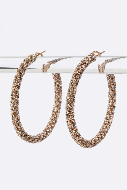 Crystal Pavé Large Hoop Earrings