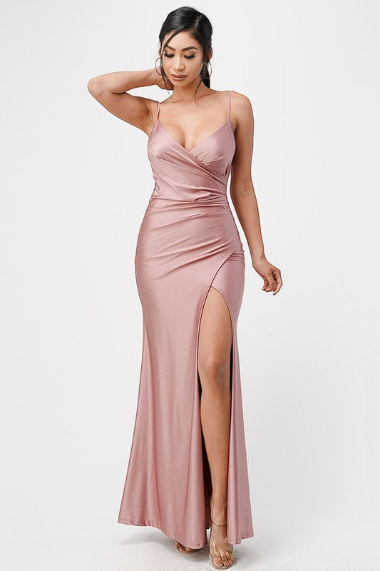 Tara Pleat Overlap Gown