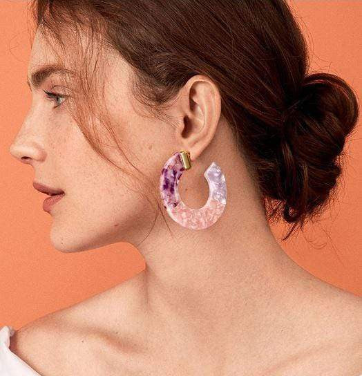 Resin Ombre Hoop Earrings