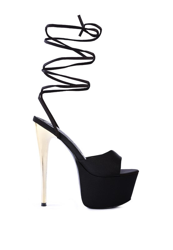 Satin Lace-Up Stiletto Sandals