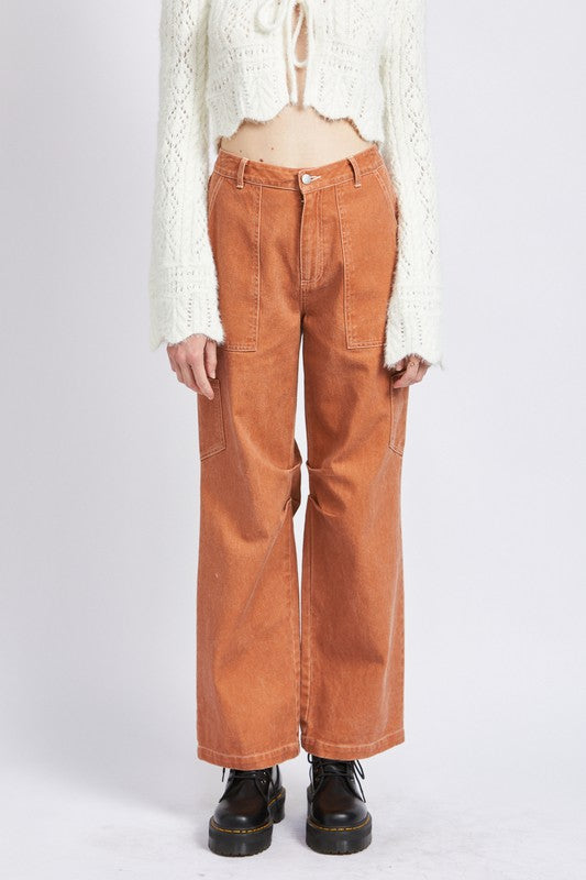 Contrast Utility Cargo Pants