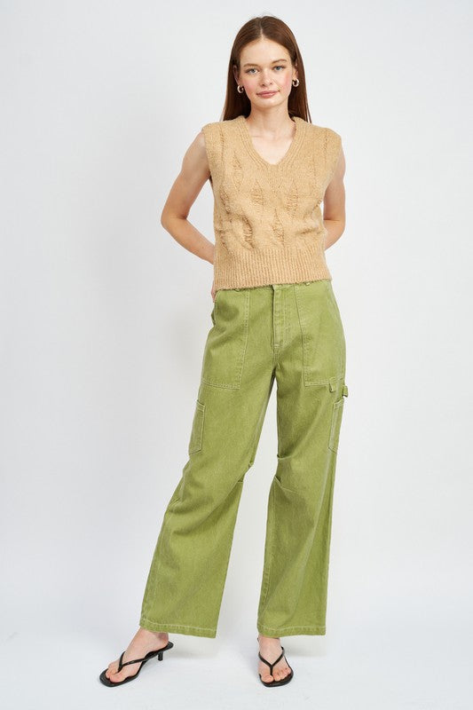 Contrast Utility Cargo Pants
