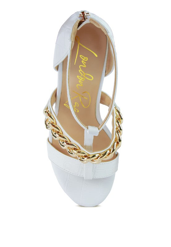 Croc PU T-Strap Sandals
