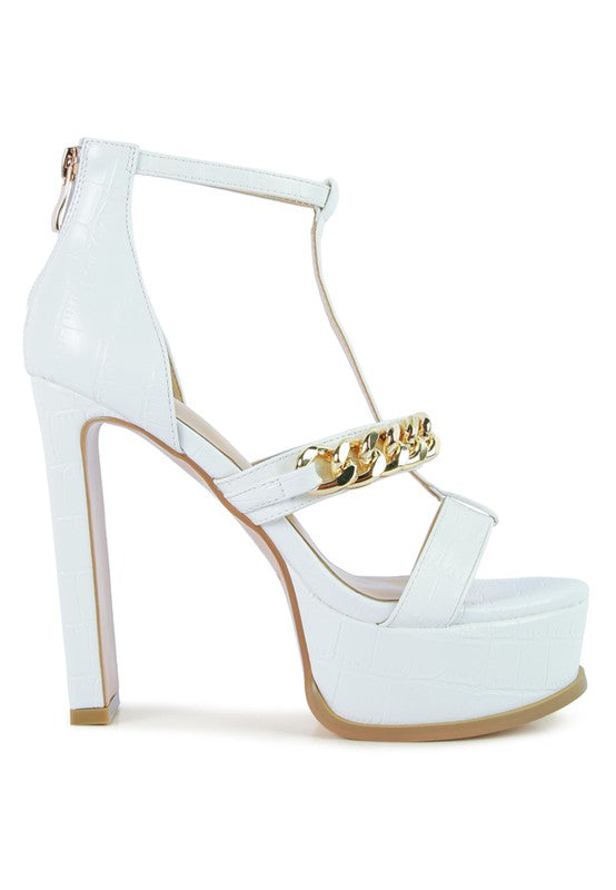 Croc PU T-Strap Sandals