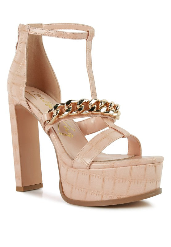 Croc PU T-Strap Sandals
