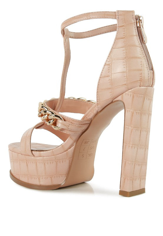 Croc PU T-Strap Sandals