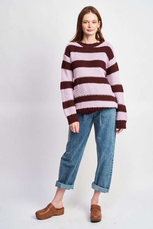 Striped Oversized Chunky Sweater