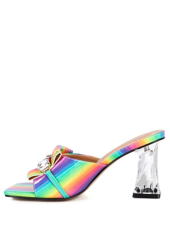 Rhinestone Clear Heel Sandals
