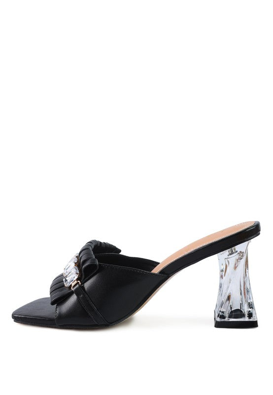 Rhinestone Clear Heel Sandals