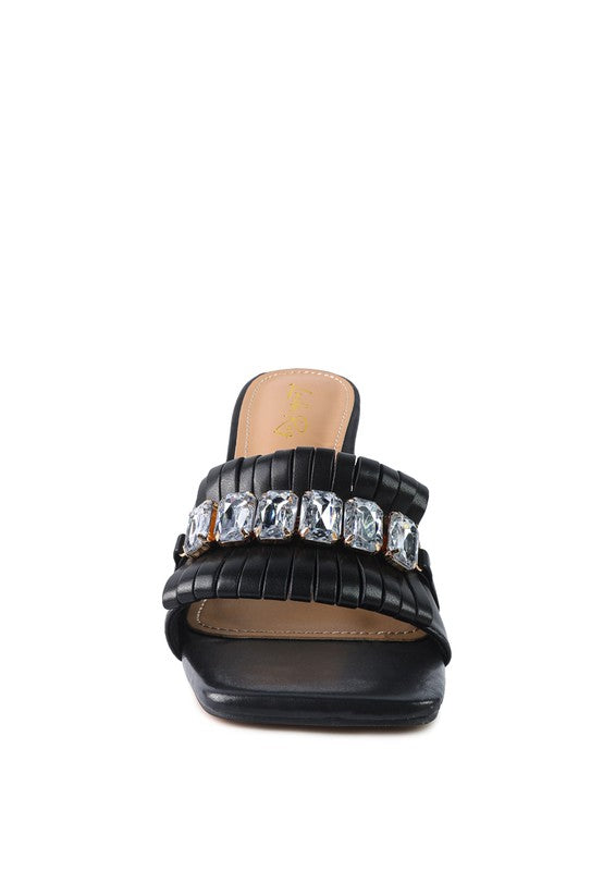 Rhinestone Clear Heel Sandals