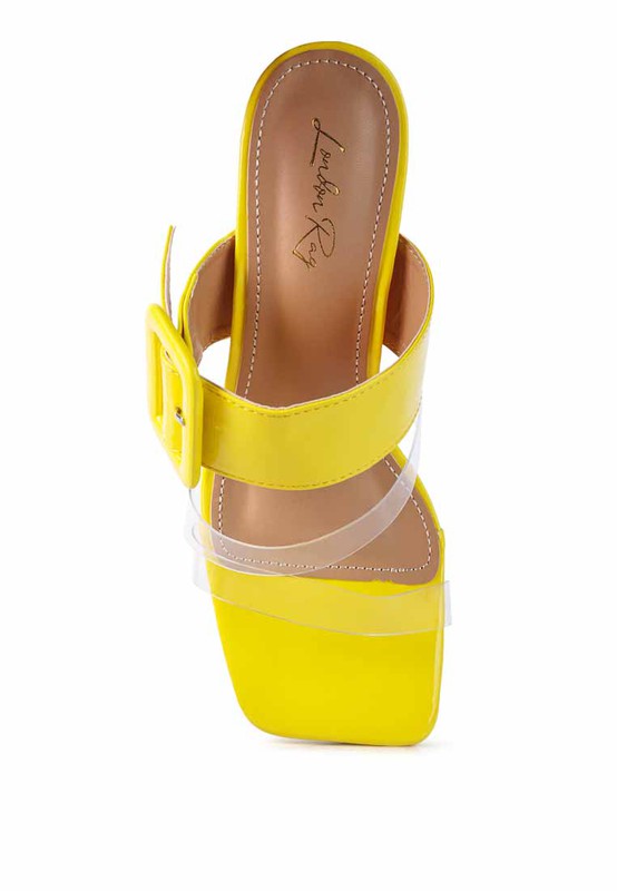 Clear Spool Heel Sandals