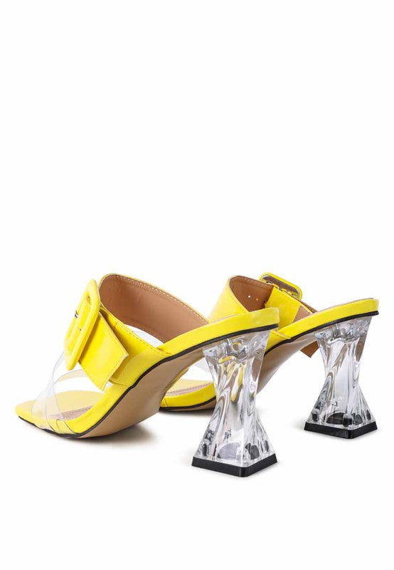 Clear Spool Heel Sandals