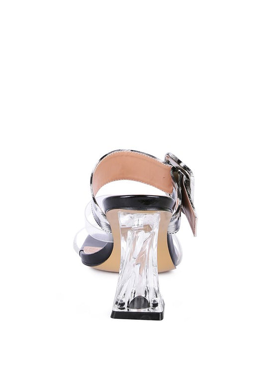 Clear Spool Heel Sandals