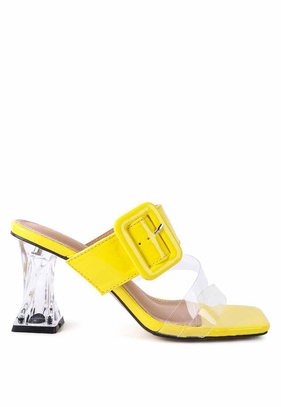 Clear Spool Heel Sandals