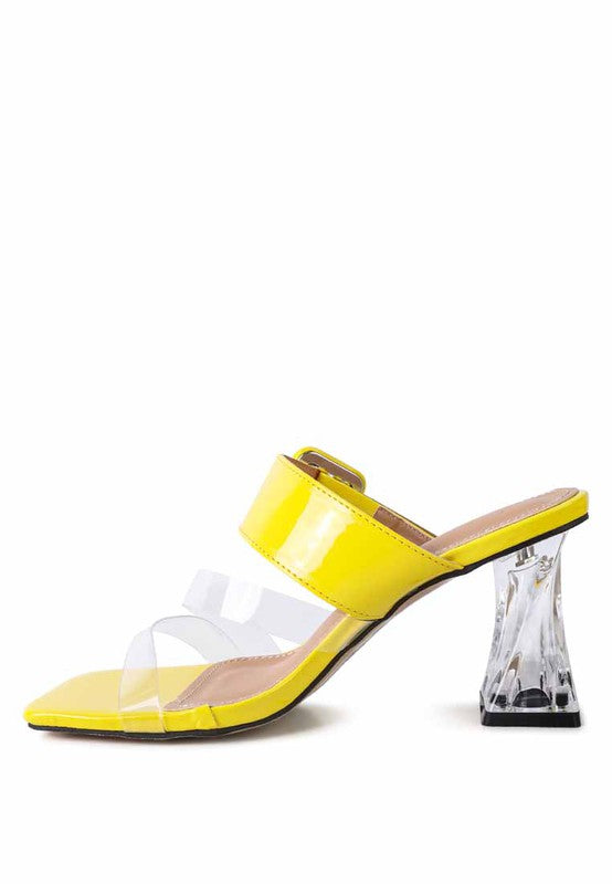 Clear Spool Heel Sandals