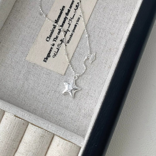 Sterling Silver Star Necklace - alternate necklace view