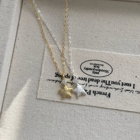 Sterling Silver Star Pendant Necklace in Gold - women's pendant necklace