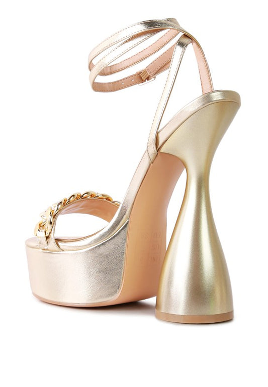 Hourglass Metallic Sandals