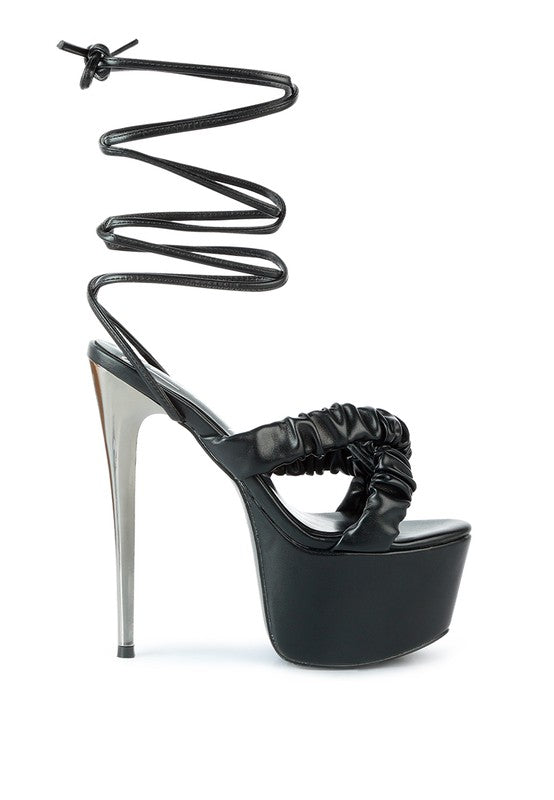 Scrunchie Strap Platform Heels