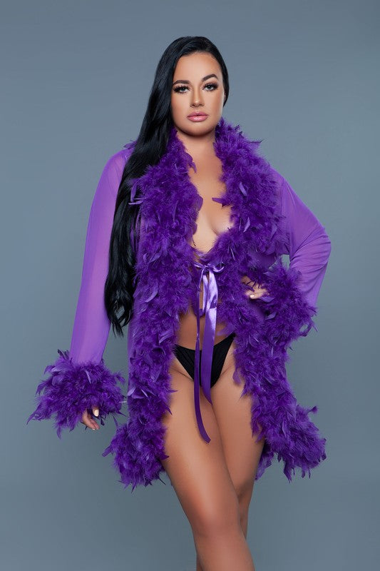 Luxe Feathered Short Robe