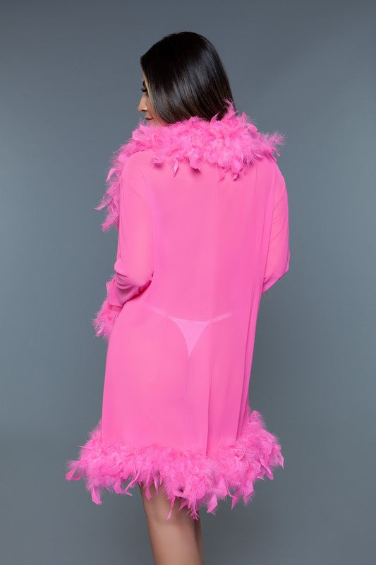 Luxe Feathered Short Robe