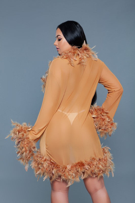 Luxe Feathered Short Robe