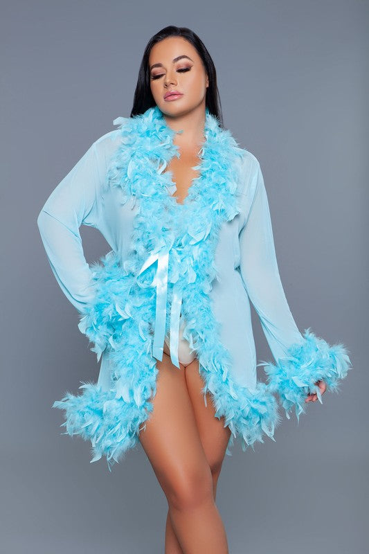 Luxe Feathered Short Robe