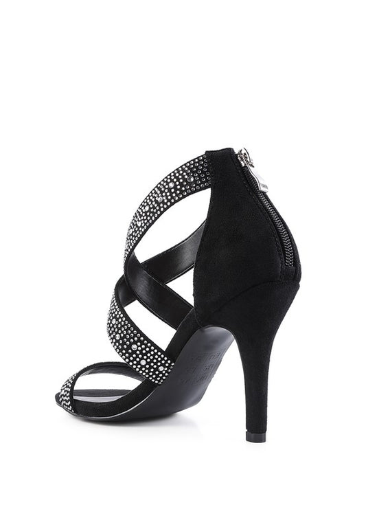 Rhinestone High Heeled Sandals