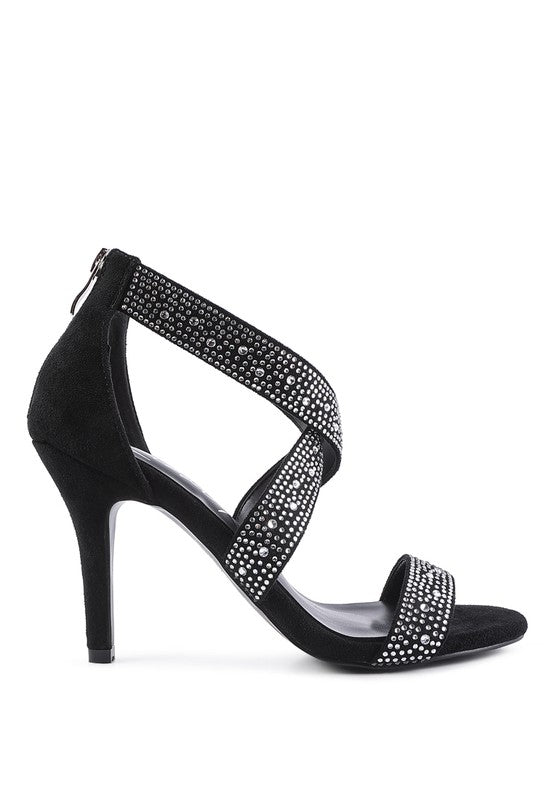 Rhinestone High Heeled Sandals