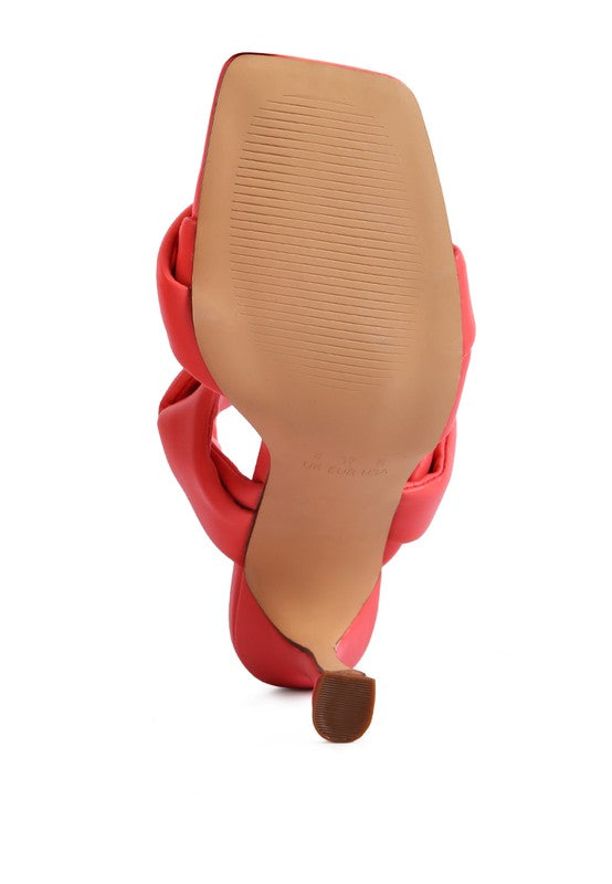 Twisted Strap Spool Heel Sandals