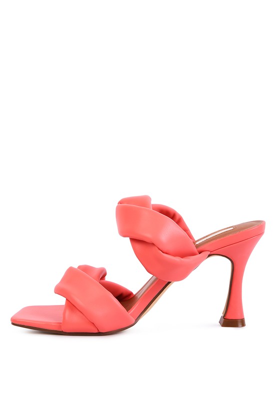 Twisted Strap Spool Heel Sandals