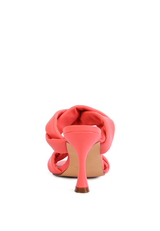 Twisted Strap Spool Heel Sandals