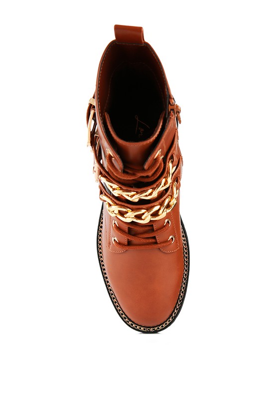 Metal Chain Biker Boots