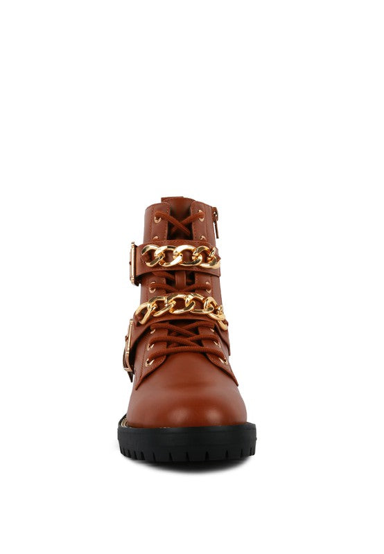 Metal Chain Biker Boots