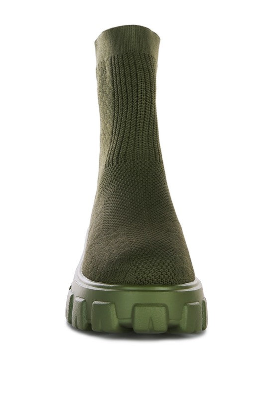 Stretch Knitted Ankle Boots