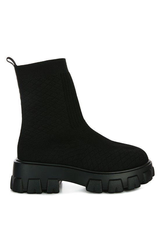 Stretch Knitted Ankle Boots