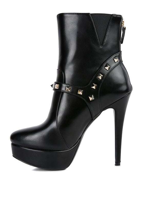Metal Stud Ankle Boots